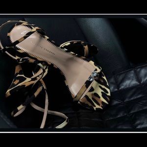 Giuseppe Zanotti Shoes - Giuseppe Zanotti 115mm Leopard Grosgrain Sandal Giuseppe Zanotti Shoes - Giuseppe Zanotti 115mm Leopard Grosgrain Sandal